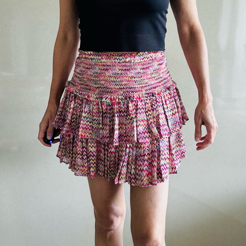 Multicolor Chevron Patterned Women's Skirt